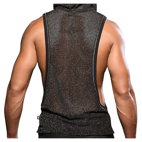 Golden Mesh Mens Gym Hoodie by Andrew Christian