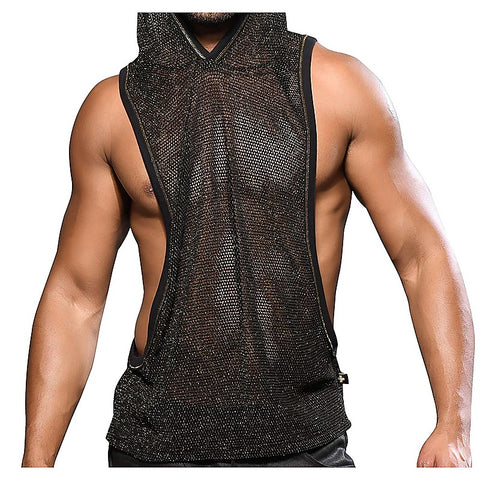 Golden Mesh Mens Gym Hoodie by Andrew Christian