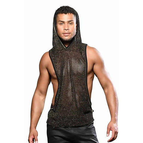Golden Mesh Mens Gym Hoodie by Andrew Christian