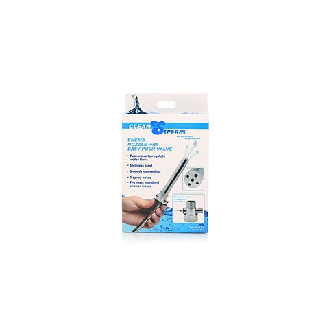 CleanStream Enema Nozzle With Push Valve by XR Brands