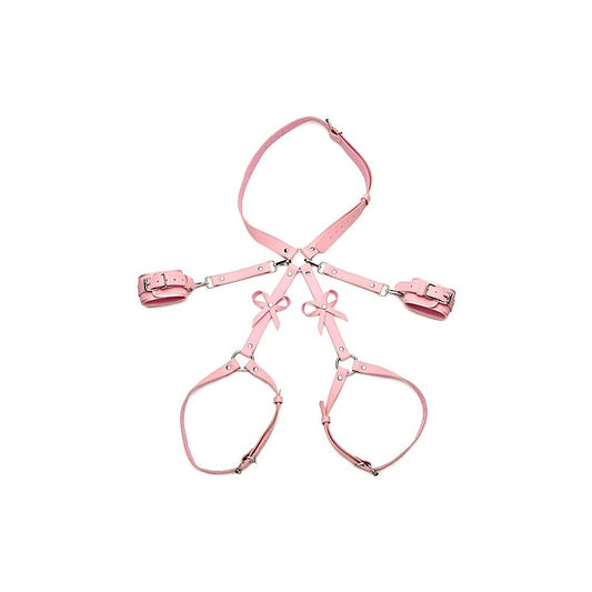 PU Faux Leather Bondage Harness with Bows by XR Brands