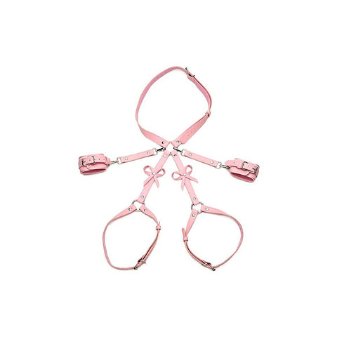 PU Faux Leather Bondage Harness with Bows by XR Brands