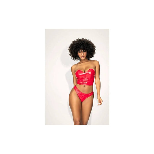 2 in 1 Vinyl Bustier and Thong Set by Mapale