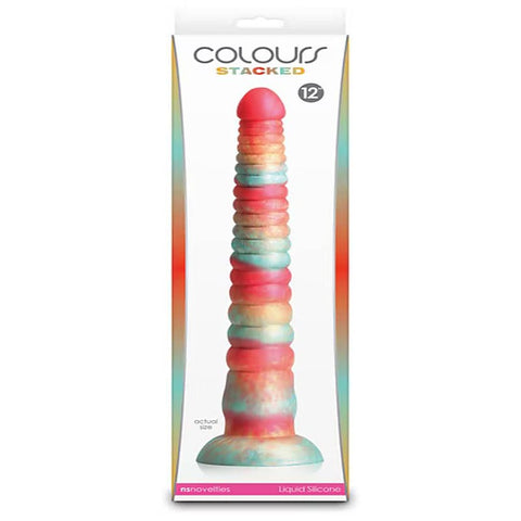 Colours Stacked 12 Inch Silicone Dildo by NS Novelties