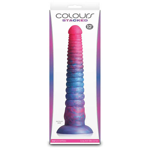 Colours Stacked 12 Inch Silicone Dildo by NS Novelties