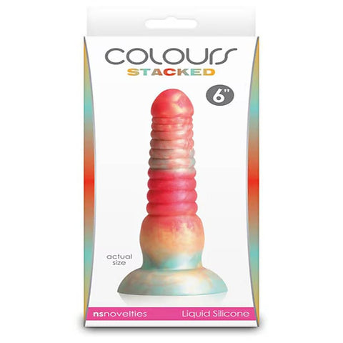 Colours Stacked 6 Inch Silicone Dildo by NS Novelties