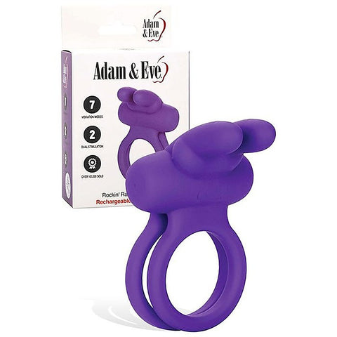 ROCKIN RABBIT Vibrating Cock & Balls Cock Ring by Adam & Eve