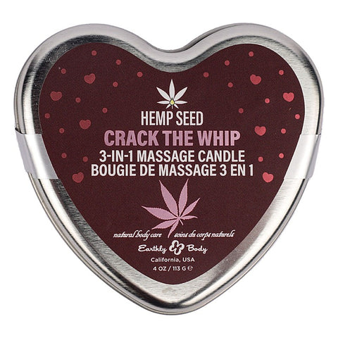 Hemp Seed 3 in 1 Massage Heart Candle 113g by Earthly Body