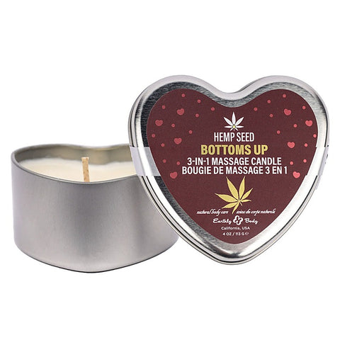 Hemp Seed 3 in 1 Massage Heart Candle 113g by Earthly Body
