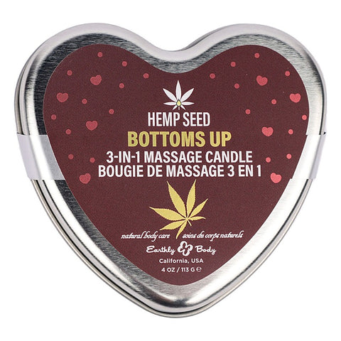Hemp Seed 3 in 1 Massage Heart Candle 113g by Earthly Body