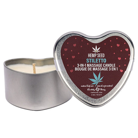 Hemp Seed 3 in 1 Massage Heart Candle 113g by Earthly Body