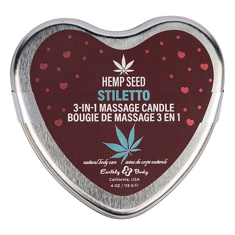Hemp Seed 3 in 1 Massage Heart Candle 113g by Earthly Body