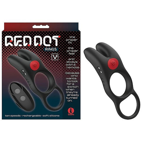 Red Dot V1 Vibrating Cock Ring with Remote by Icon Brands
