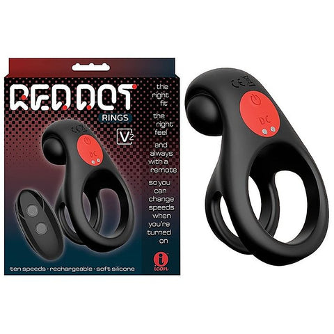 Red Dot V2 Vibrating Cock and Ball Ring by Icon Brands