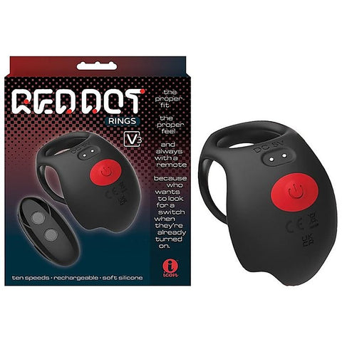 Red Dot V3 Rechargeable Cock and Ball Ring by Icon Brands