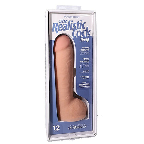 Hung 12 Inch Ultraskyn Realistic Cock With Balls