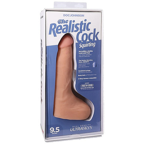 9.5 Inch Ultraskyn Squirting Cock With Balls by Doc Johnson