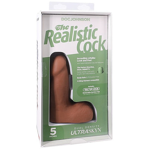 Vac-U-Lock Suction Cup 5 Inch Realistic Cock With Balls