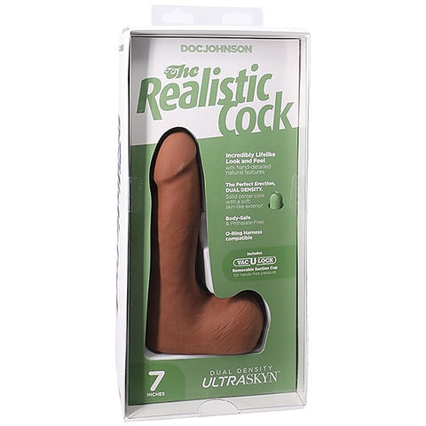 Vac-U-Lock Suction Cup 7 Inch Realistic Cock With Balls