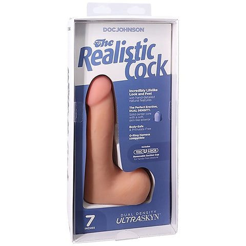 Vac-U-Lock Suction Cup 7 Inch Realistic Cock With Balls