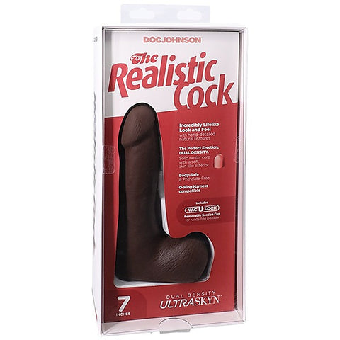 Vac-U-Lock Suction Cup 7 Inch Realistic Cock With Balls