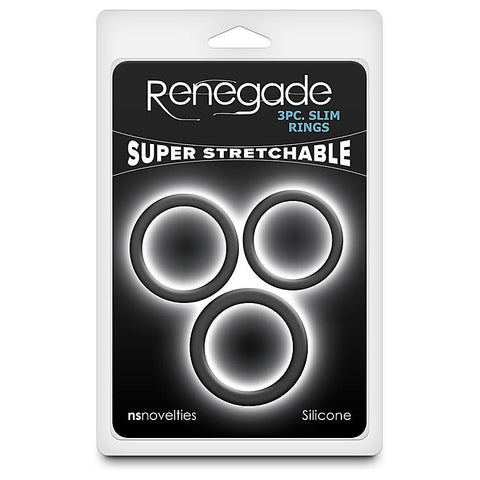 Renegade 3 Piece Slim Stretchy Cock Rings by NS Novelties