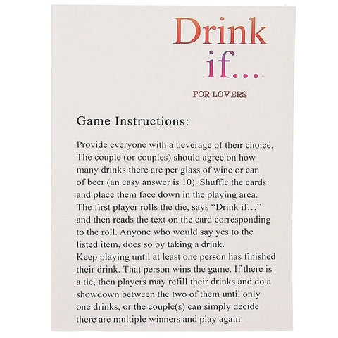 Drink If For Lovers Adult Couples Sex Games by Kheper Games