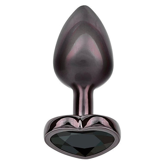 Jewel Black Diamond Heart Shape Anal Plug