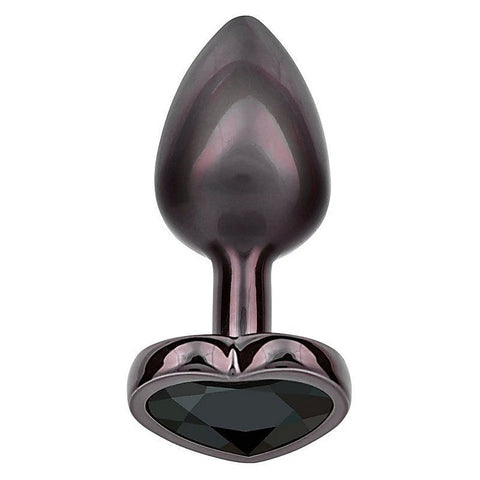 Jewel Black Diamond Heart Shape Anal Plug