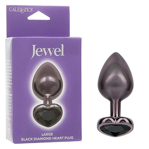 Jewel Black Diamond Heart Shape Anal Plug