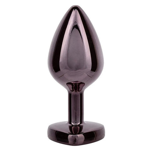 Jewel Black Diamond Heart Shape Anal Plug