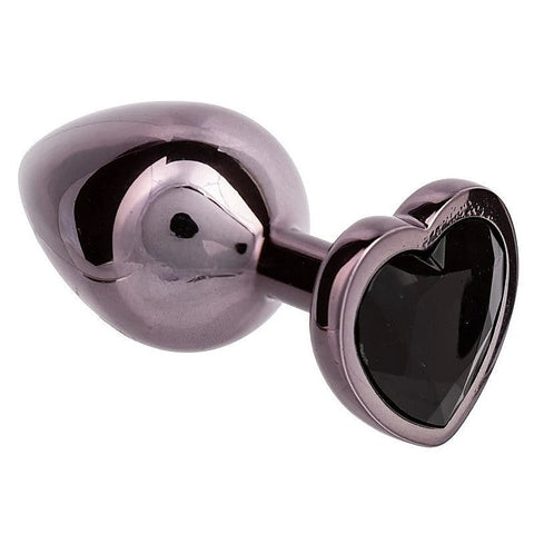 Jewel Black Diamond Heart Shape Anal Plug