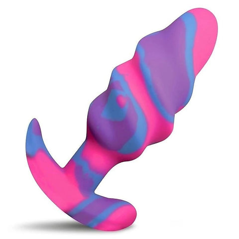 Unicorn Swirl Silicone Butt Plug by XR Brands
