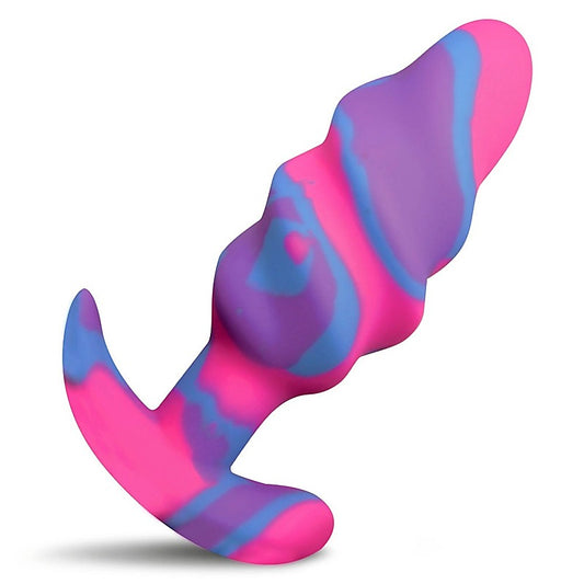 Unicorn Swirl Silicone Butt Plug by XR Brands