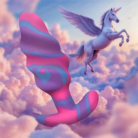 Unicorn Swirl Silicone Butt Plug by XR Brands