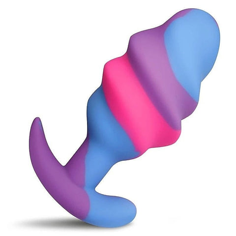 Unicorn Swirl Silicone Butt Plug by XR Brands