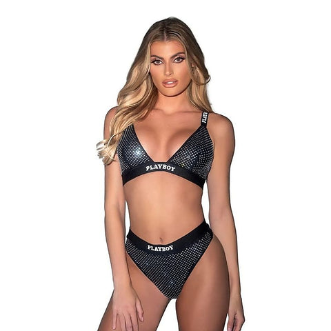 Disco Fever 2 Piece Bra and Panty Set by Playboy Lingerie