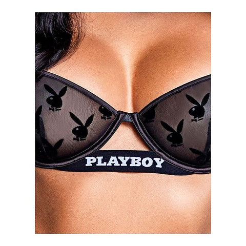Playboy Noir 2 Piece Bra and Panty Set by Playboy Lingerie