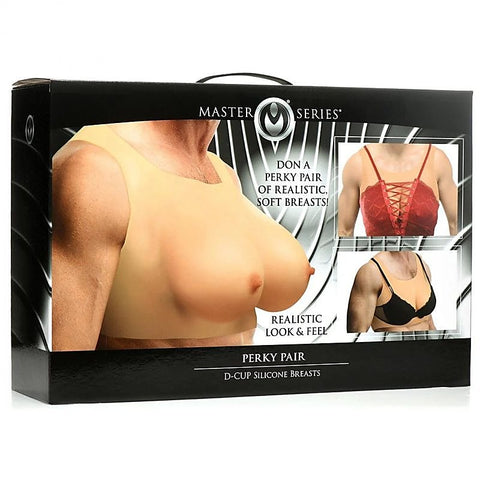 Master Series Perky Pair D Cup Silicone Breasts by XR Brands