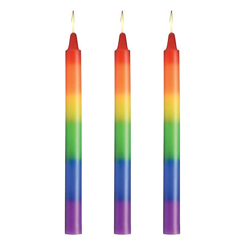 Master Series Pride Candles 3 Piece Rainbow Drip Candle