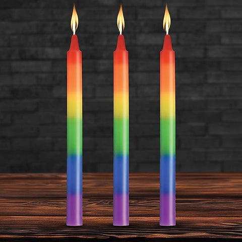 Master Series Pride Candles 3 Piece Rainbow Drip Candle
