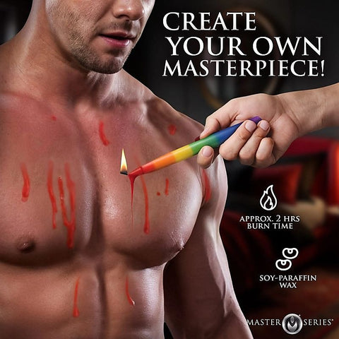 Master Series Pride Candles 3 Piece Rainbow Drip Candle