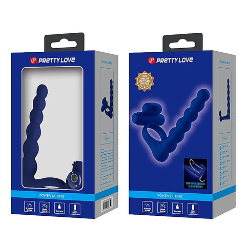 Ajmal Vibrating Men's Cock Ring Navy Blue by Baile