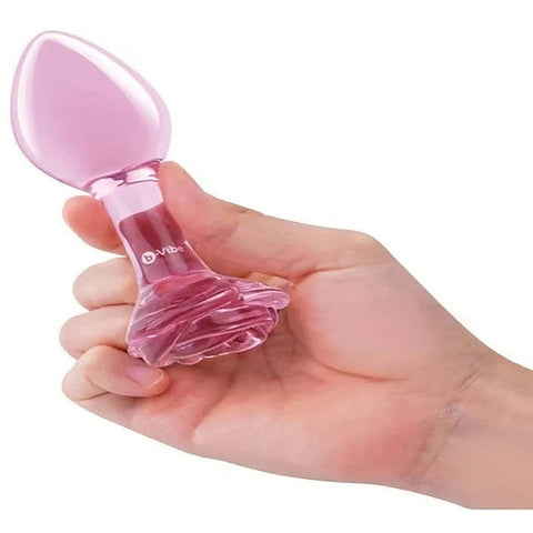 Pink Roses Glass Anal Plug Training Set by B-Vibe