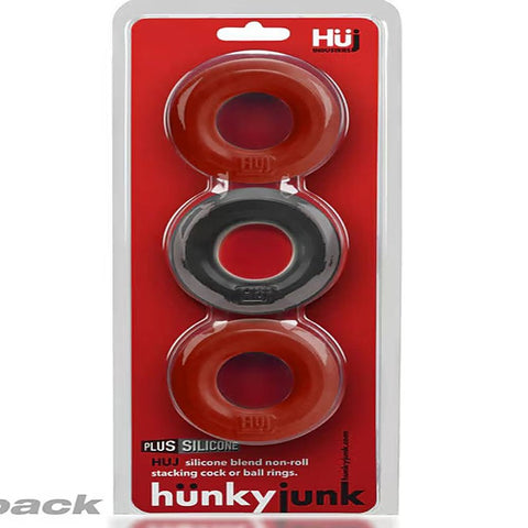 HUJ3 Stretchy Cock Ring 3 Pack by Hunkyjunk