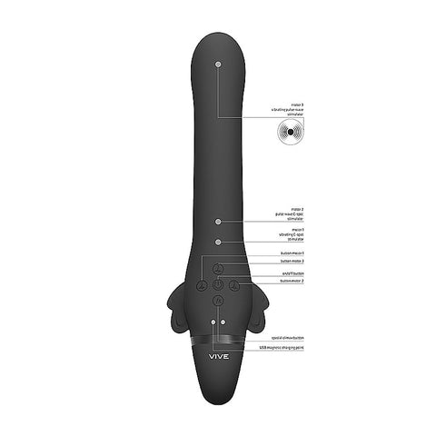 Vive Satu Vibrating Strapless Strap-On by Shots Toys
