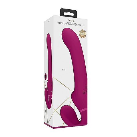 Vive Ai Dual Vibrating & Air Wave Tickler Strapless Strap On
