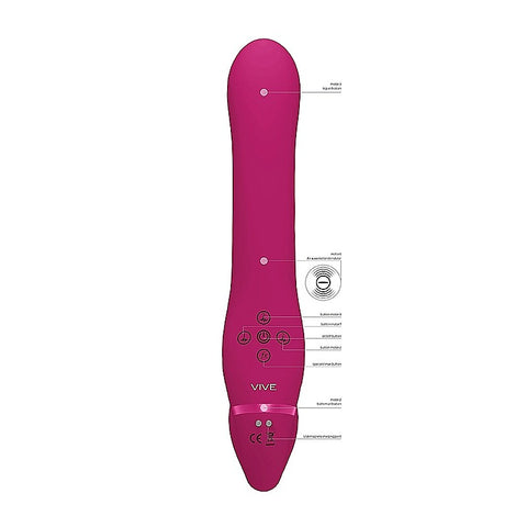Vive Ai Dual Vibrating & Air Wave Tickler Strapless Strap On