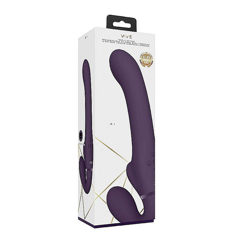 Vive Ai Dual Vibrating & Air Wave Tickler Strapless Strap On