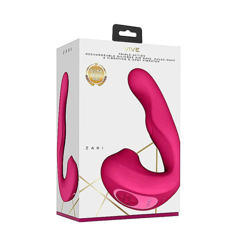 Vive Zaki Air and Pulse Wave G-Spot Vibrator by Shots Toys